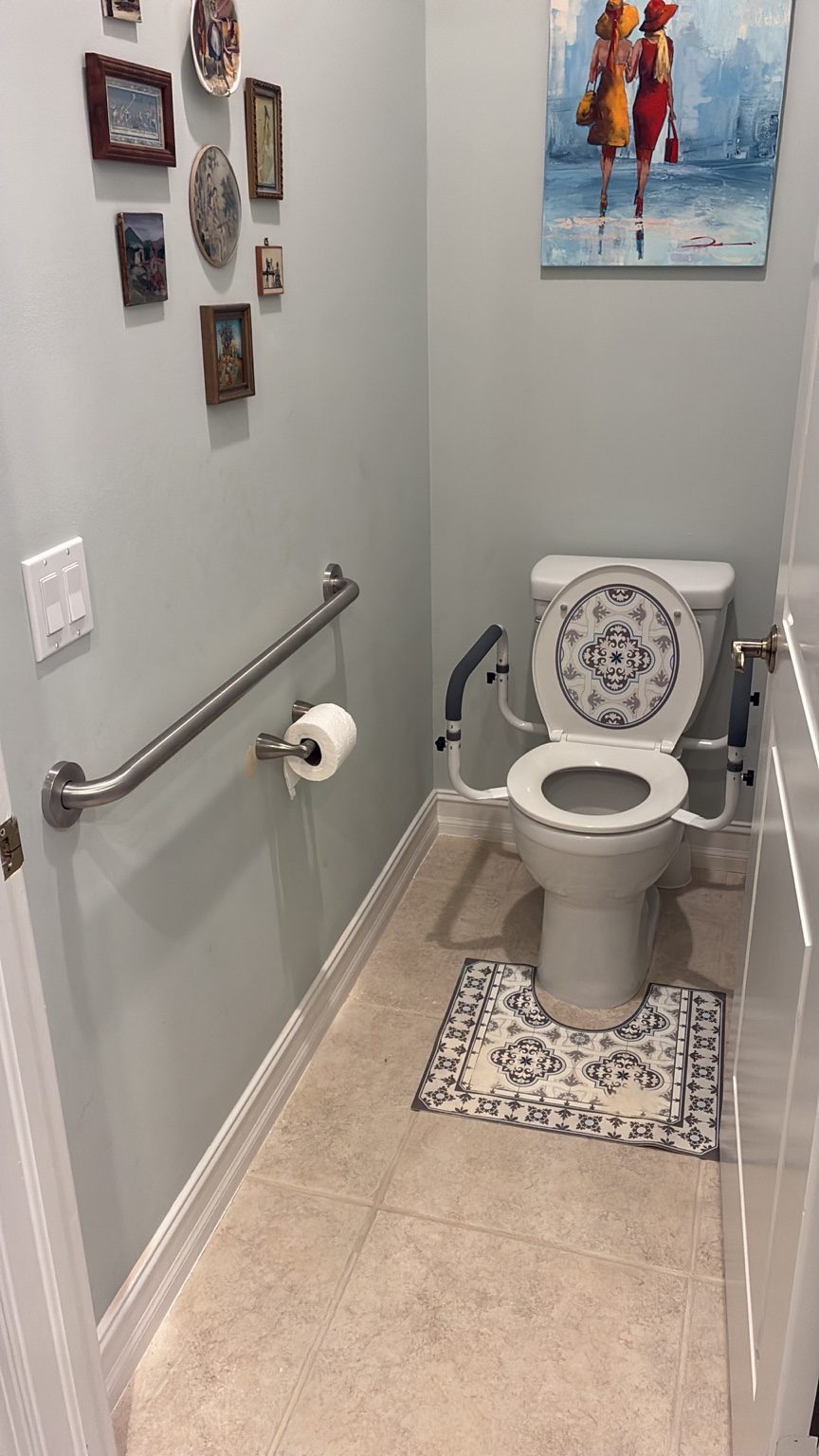Grab bar installed beside toilet in Naples bathroom
